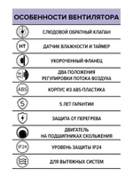 Вентилятор накладной DISC D125 обр.клапан HT ERA