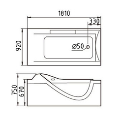 Акриловая ванна Gemy G9055 O R