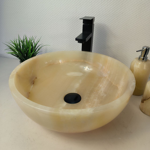 Раковина из оникса Bowl Yellow BO-66077 40*40*15 из натурального камня
