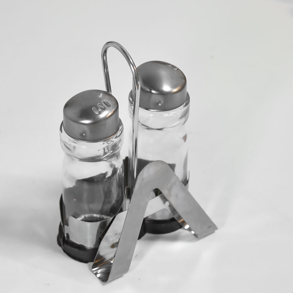 Набор для специй 2 предмета + салфетница на подставке, нерж, стекло