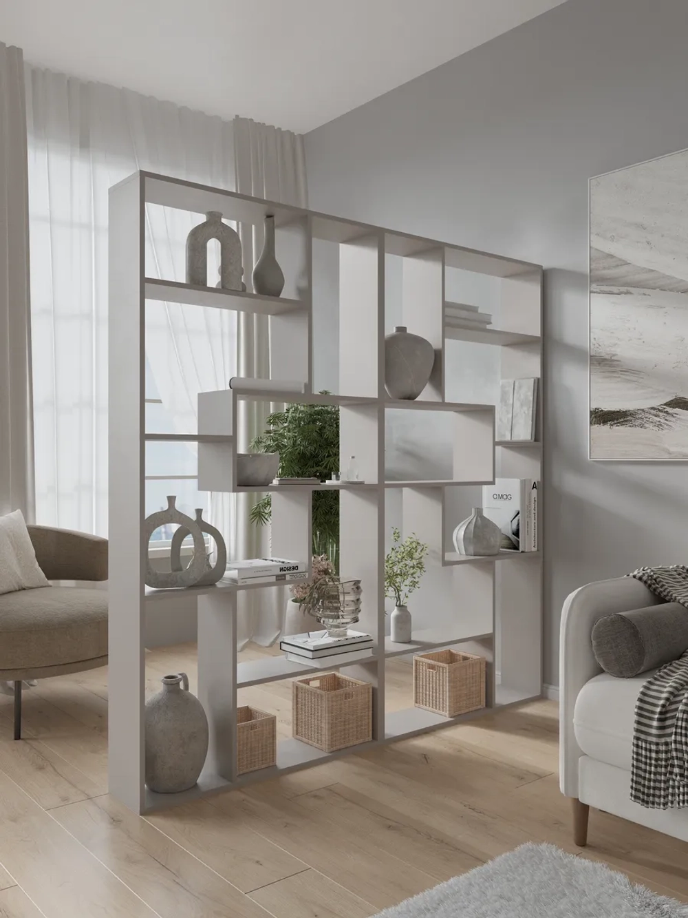 Стеллаж перегородка для зонирования