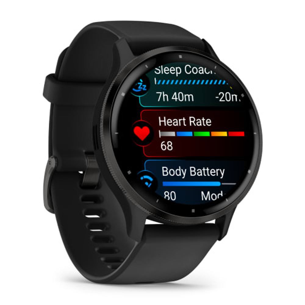 Смарт часы Garmin Venu 3 черные с серым безелем
