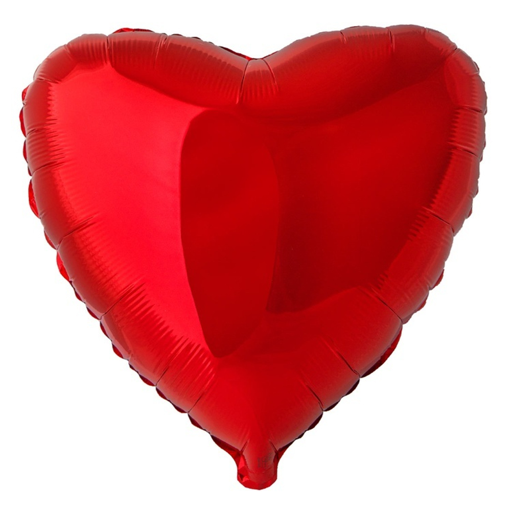 Фольгированная фигура, сердце, 18"/46СМ Металлик Red