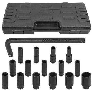 Набор головок ударных глубоких с Г-образным воротком 1/2''15+1пр.(6-гр)(10,12,13-17,19,21,22,24,27,30,32мм,36мм-12гр),в кейсе Partner PA-4166A-5MPB