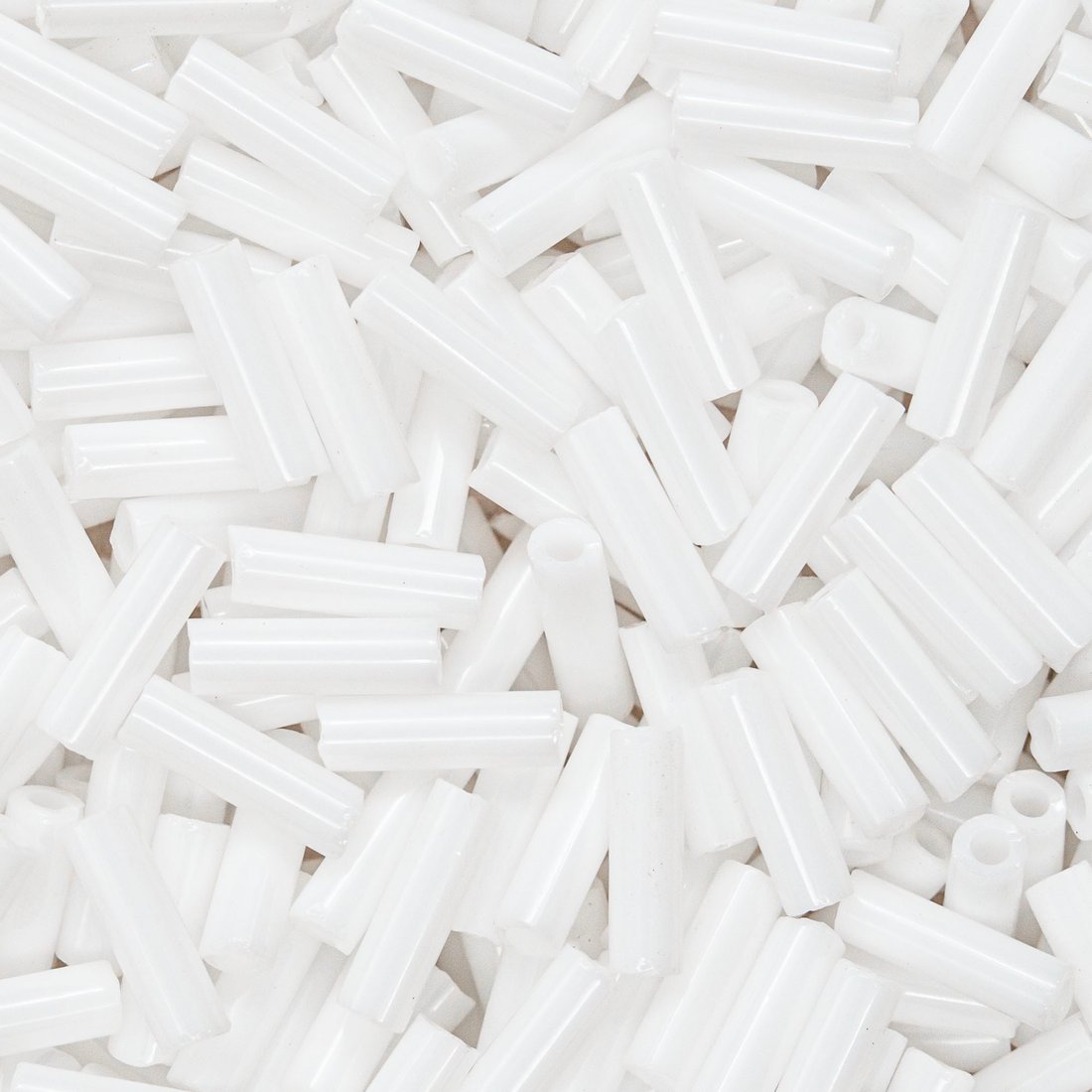 Японский бисер TOHO Bugle (стеклярус) 6mm (№41), непрозрачный глянцевый