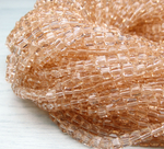 БВ012НН4 Хрустальные бусины квадратные, цвет: персиковый, размер 4 мм, кол-во: 44-45 шт.