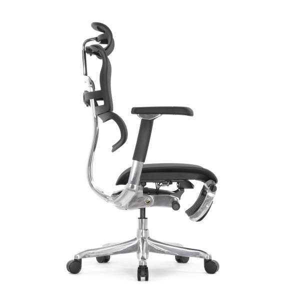 Кресло FALTO Ergohuman Luxury 2 с подножкой ( чёрный каркас /сетка чёрный T-168-B1 Black )