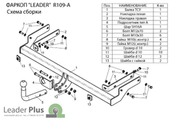 Фаркоп с унив. электрикой Smart для RENAULT SYMBOL (седан) 2008- арт.R109-A