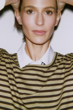 ZARA ФУТБОЛКА В ПОЛОСКУ ИЗ ХЛОПКА И ЛЬНА, ПОЛОСКИ