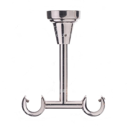 Кронштейн потолочный двойной d16/16 мм, цвет нержавеющая сталь