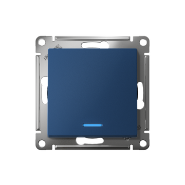 Выключатель 1-кл. AtlasDesign (сх. 1а) 10AX с подсветкой механизм аквамарин SE ATN001113