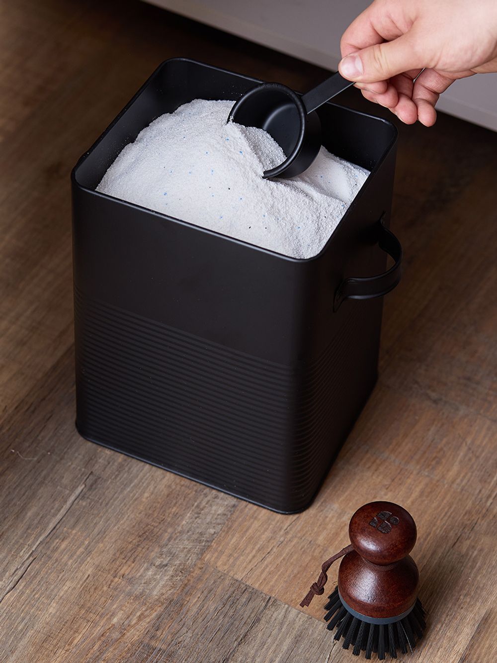 Банка для хранения универсальная Irmel, 6,2 л, с ложкой, графит