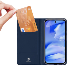 Чехол книжка из PU кожи синего цвета от Dux Ducis для Google Pixel 9a, серия Skin Pro Series Case