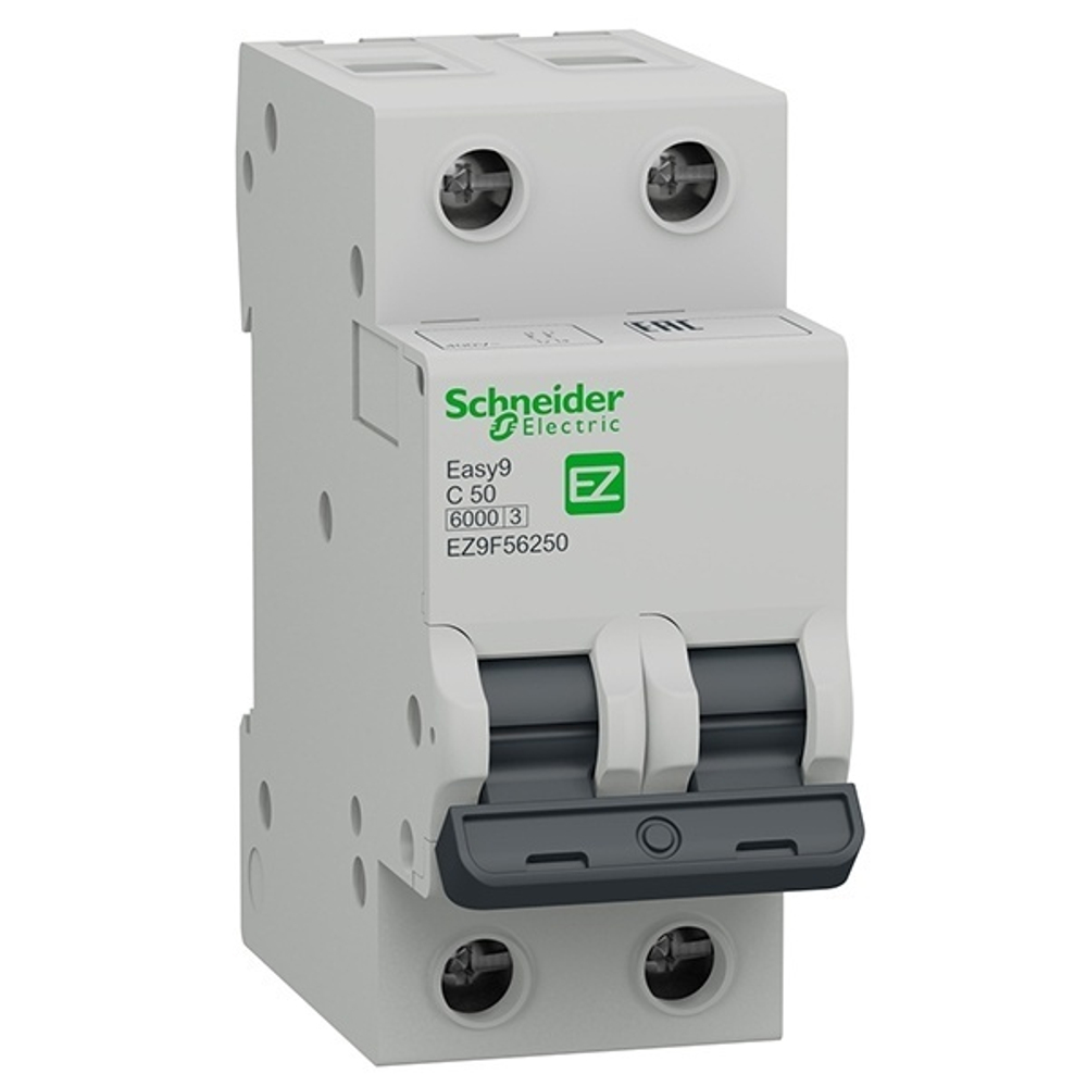 Автоматический выключатель Schneider Electric EASY 9 2П 50А С 6кА 230В (автомат электрический) EZ9F56250