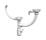 Сифон двойной GRAND 3 1/2" с круглым переливом и отводом для стиральной машины