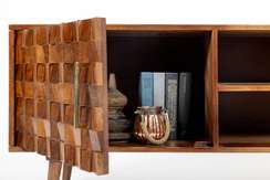 Тумба под ТВ Brick из дерева манго, 115х50 см