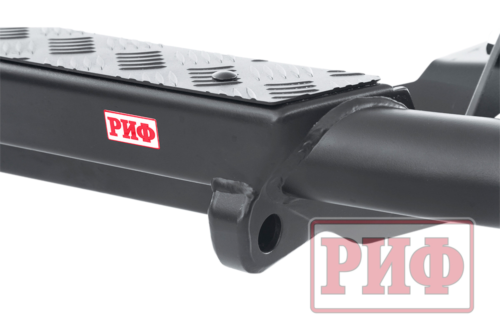 Бампер задний силовой/защита штатного бампера Mitsubishi Pajero Sport 2015-2020 c квадратом под фаркоп РИФ