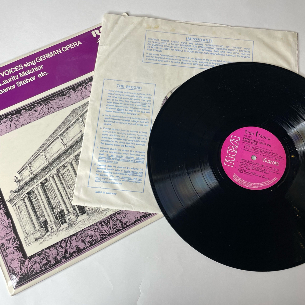 Винтажная виниловая пластинка LP Сборник Оперы Unforgettable Voices Sing German Opera (Англия 1969)