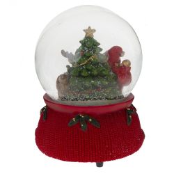 GAEM Фигурка декор в стекл шаре "Санта" (муз с ключ), D 10 см, L10,5 W10 H14 см