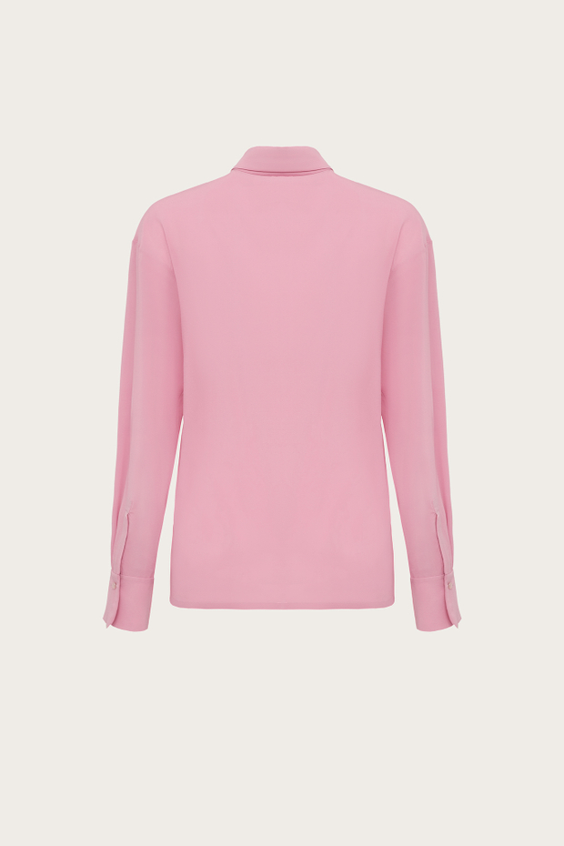 БЛУЗА ИЗ РОЗОВОГО КРЕП-ШИФОНА