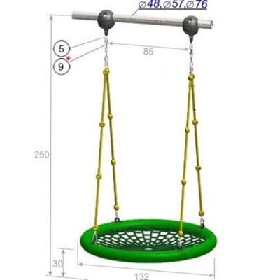 Качели гнезда Ø 132 300 см, диаметр крепления на трубу 76 мм
