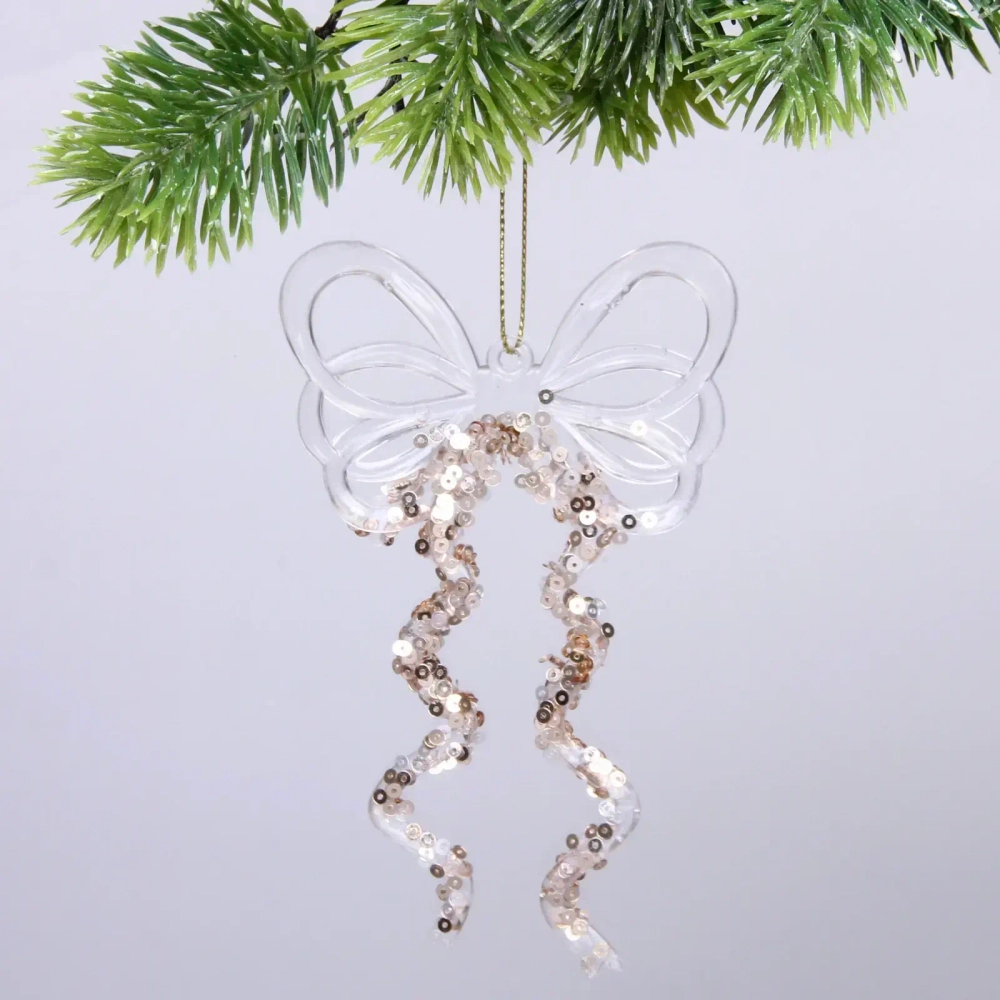 Подвеска «Сказочные блики» 8,,5*14 см, Белый/Золотой блеск