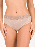 Высокие кофейные трусики-слипы в горошек (Размер: 48) (Цвет: кофейный)