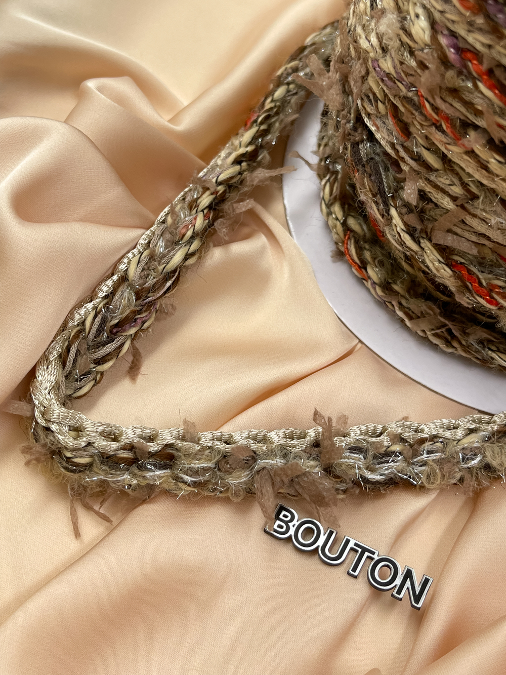 Тесьма Плетеная "Косичка" в коричневых оттенках (разноцветная)