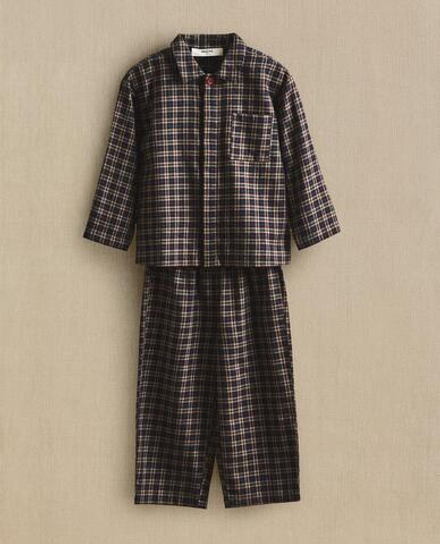 ZARA HOME ДЕТСКАЯ РОЖДЕСТВЕНСКАЯ ПИЖАМА В КЛЕТКУ, ТЕМНО-КРАСНЫЙ