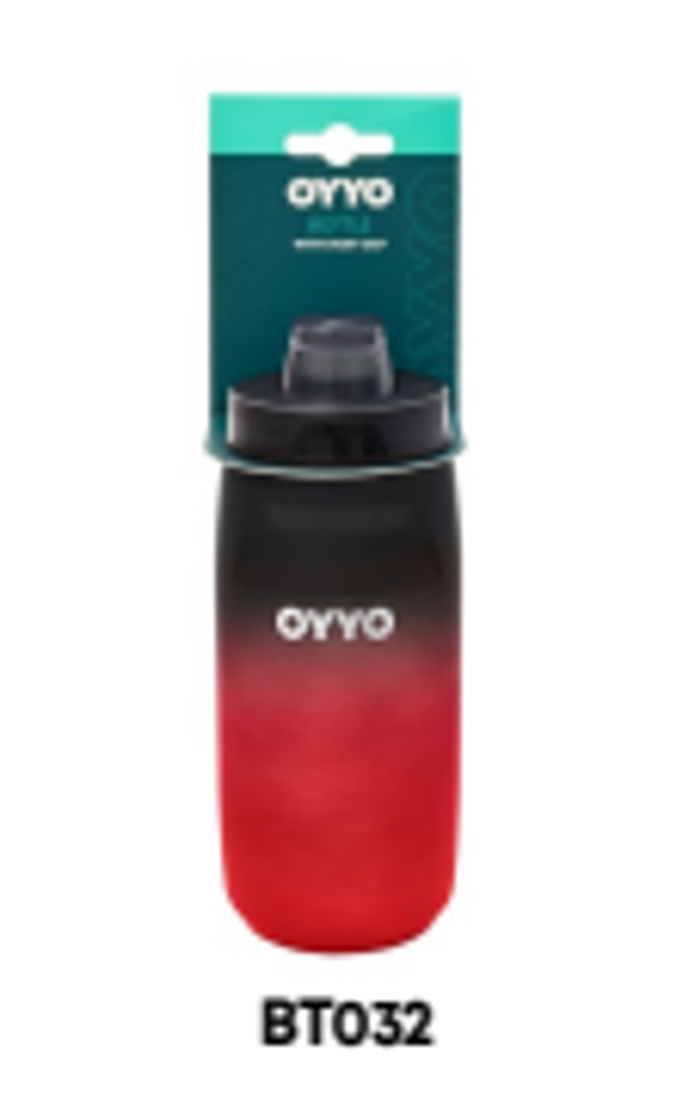 Фляга с крышкой OYYO, BT03, 620 мл, градиент, пищевой пластик ((), черно-красный)