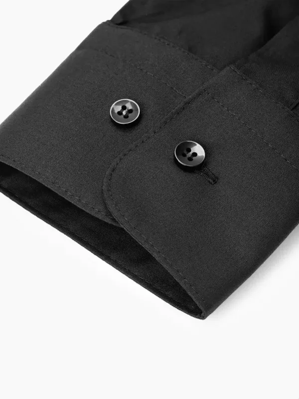 Рубашка с воротником-стойкой SLIM FIT с длинным рукавом, черная