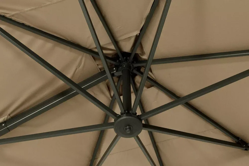 "Римини" зонт уличный 3х3м на боковой алюминиевой опоре, тент бежевый