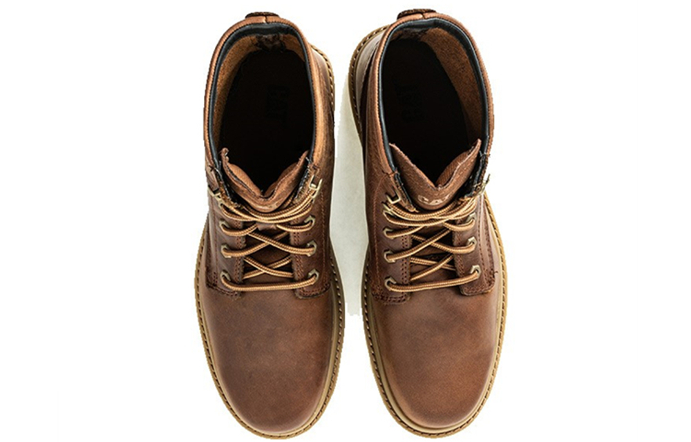 CAT Chronicle Collection Leather Short Outdoor Boots Men"s Brown