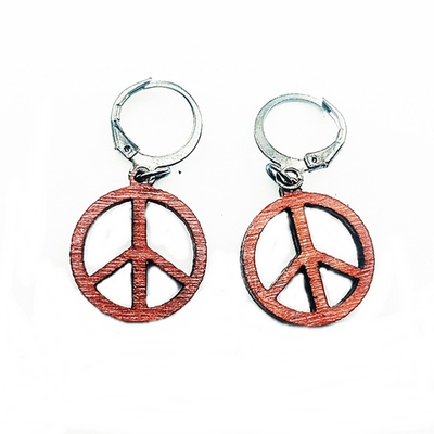 Серьги-кольца Пацифик . Диаметр 2 см. Материал Береза. Цвет Красное дерево. Цена за пару