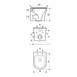 Унитаз подвесной безободковый WAVE TREND сид. дюропласт, м/л, быстр, БЕЛЫЙ глянец (L)