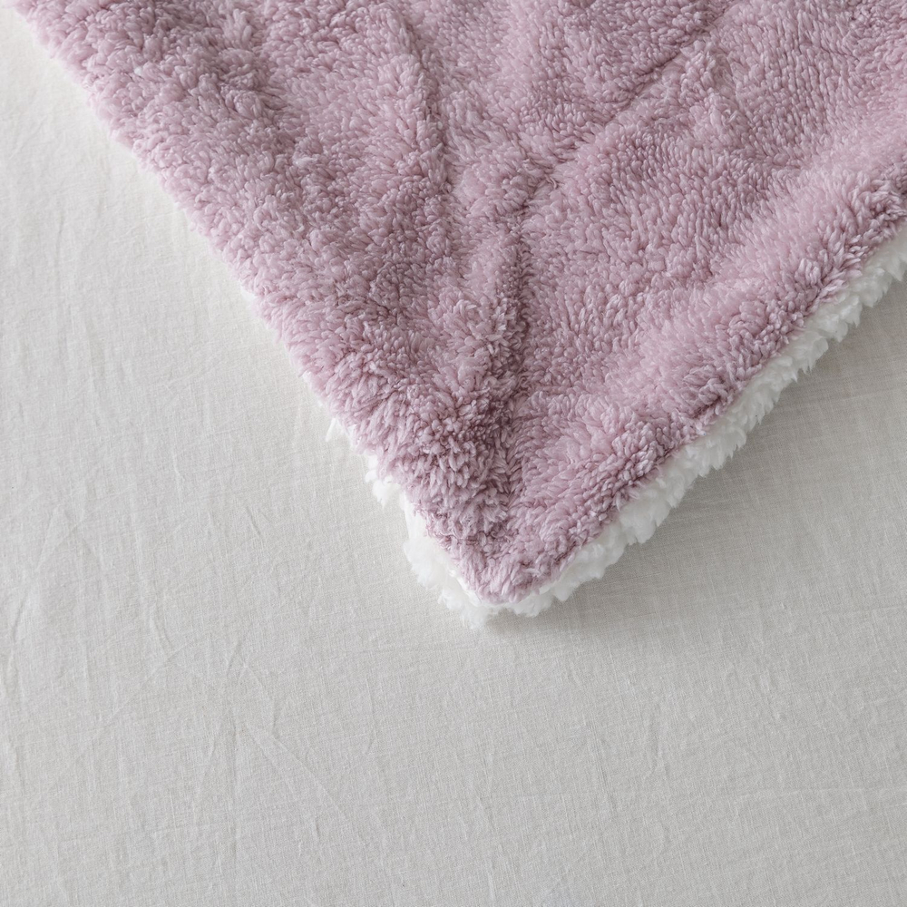 Плед СИТРЕЙД Fluffy, 150х200 см, бамбуковая микрофибра, белый, сиренево-розовый