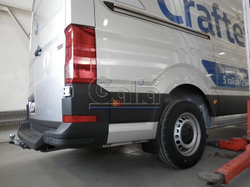 Фаркоп оцинкованный Galia V085A для Volkswagen Crafter фургон со ступенькой, одинарные колеса сзади 2017-(паспорт и сертификат в комплекте)(без электрики)