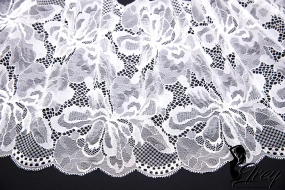 03-264 ОПТ Кружево эластичное 22 см, теплый белый