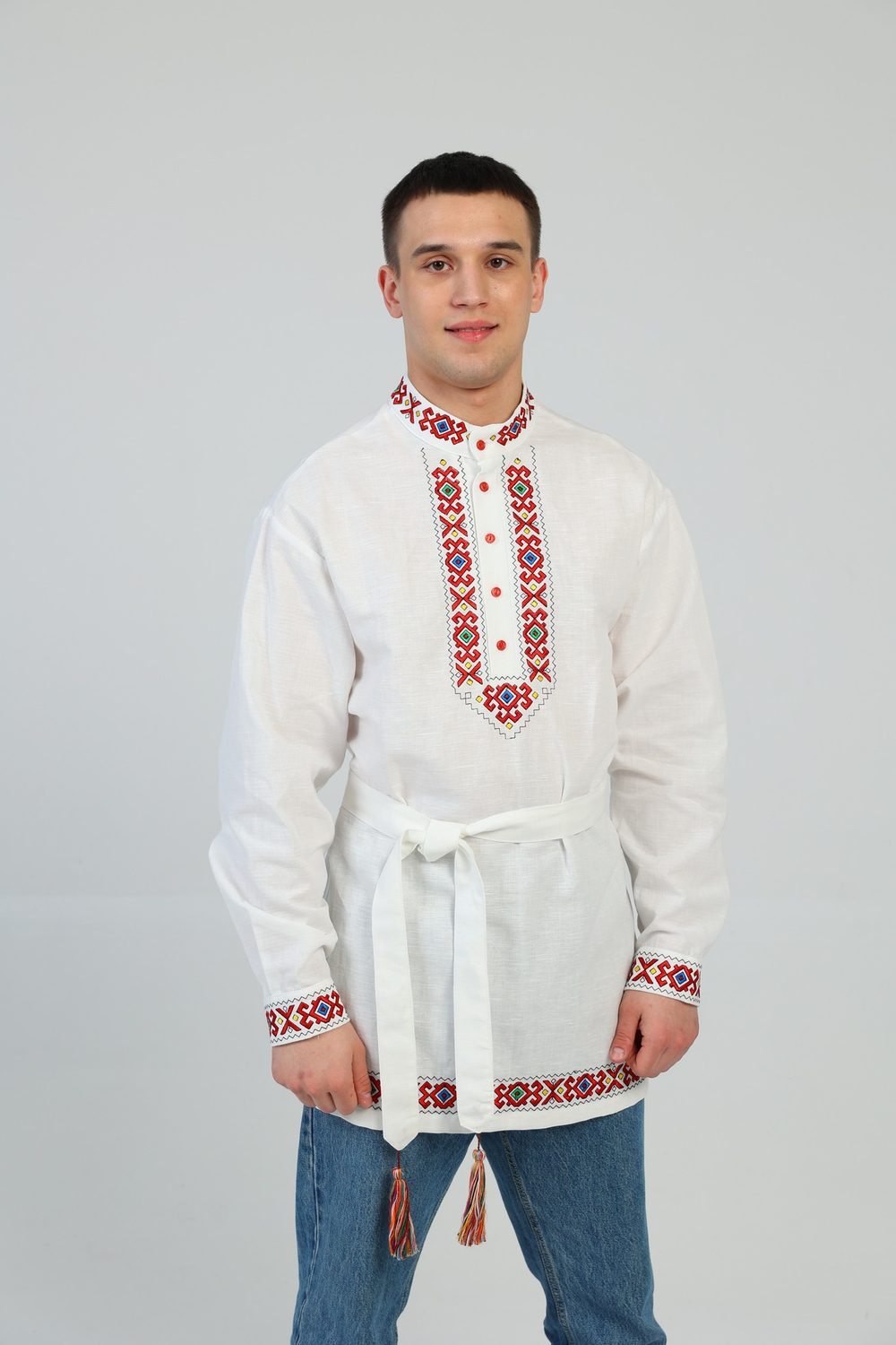 Рубашка мужская с поясом