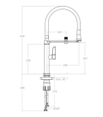 Смеситель для кухни с подключением фильтра питьевой воды с магнитным держ.KITCHEN 898801МСNC никель