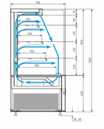 Кондитерская витрина CARBOMA COSMO KC71-130 VV 0,9-2 BUILT-IN открытая