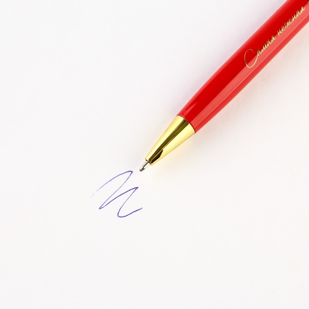 Ручка шариковая, синяя паста, 1.0 мм, в футляре, металл «С 8 Марта»