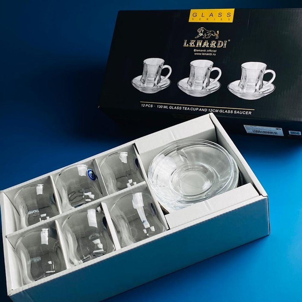 Lenardi 588-643 Чайный набор 12пр. 130мл в под.уп.(х8)Стекло