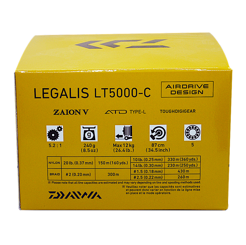 Катушка Daiwa 23 Legalis LT5000-C bb4+1 (5.2:1) 240г max.12кг 0.18/0.25/0.37мм -430/330/150м Обор.87см