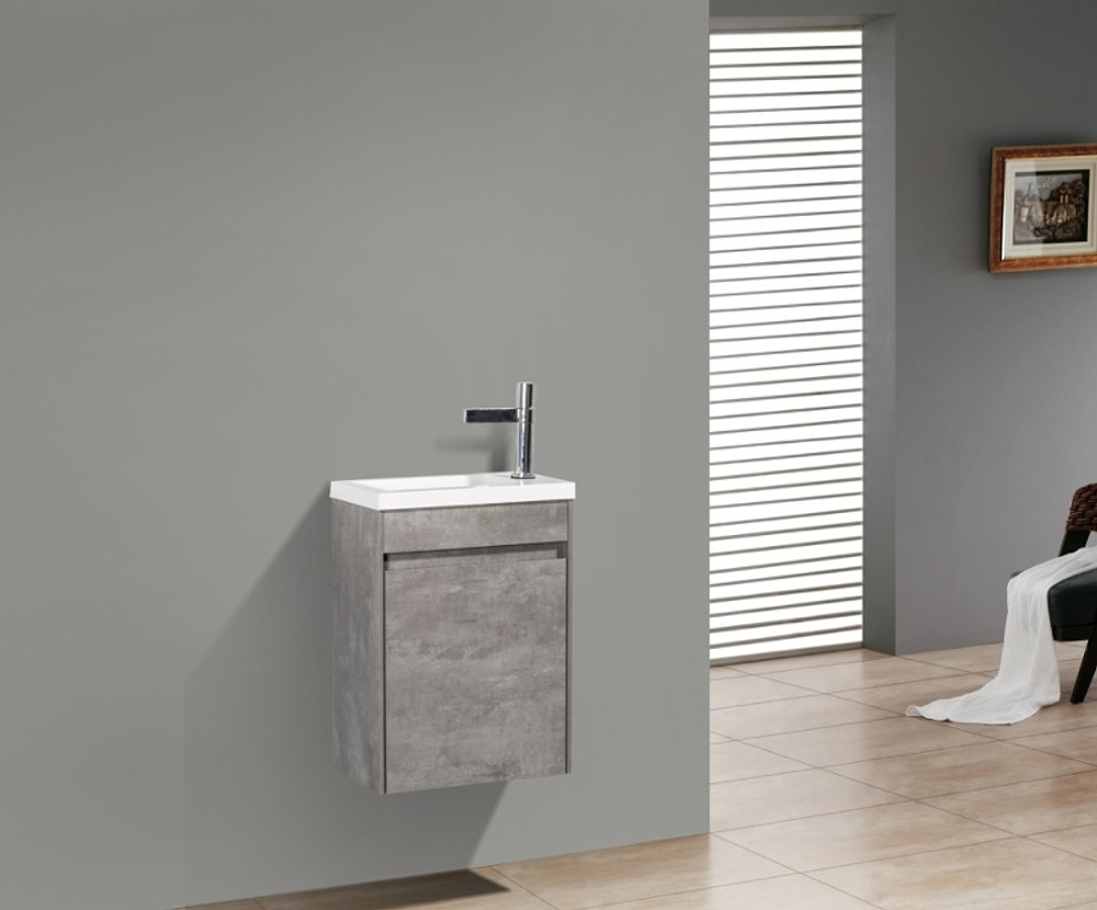 Тумба под раковину BelBagno Pietra Mini 46 L PIETRA MINI-460-1A-SO-SCM-L подвесная Stucco Cemento