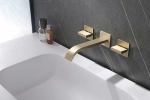 Смеситель для раковины Abber Wasserfall AF8612G золото матовое