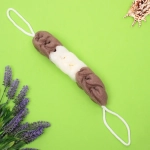 Мочалка для тела «PREMIUM - VELENA», цвет белый / мокачино, 46*29*5,5см, 60грамм, Zip пакет