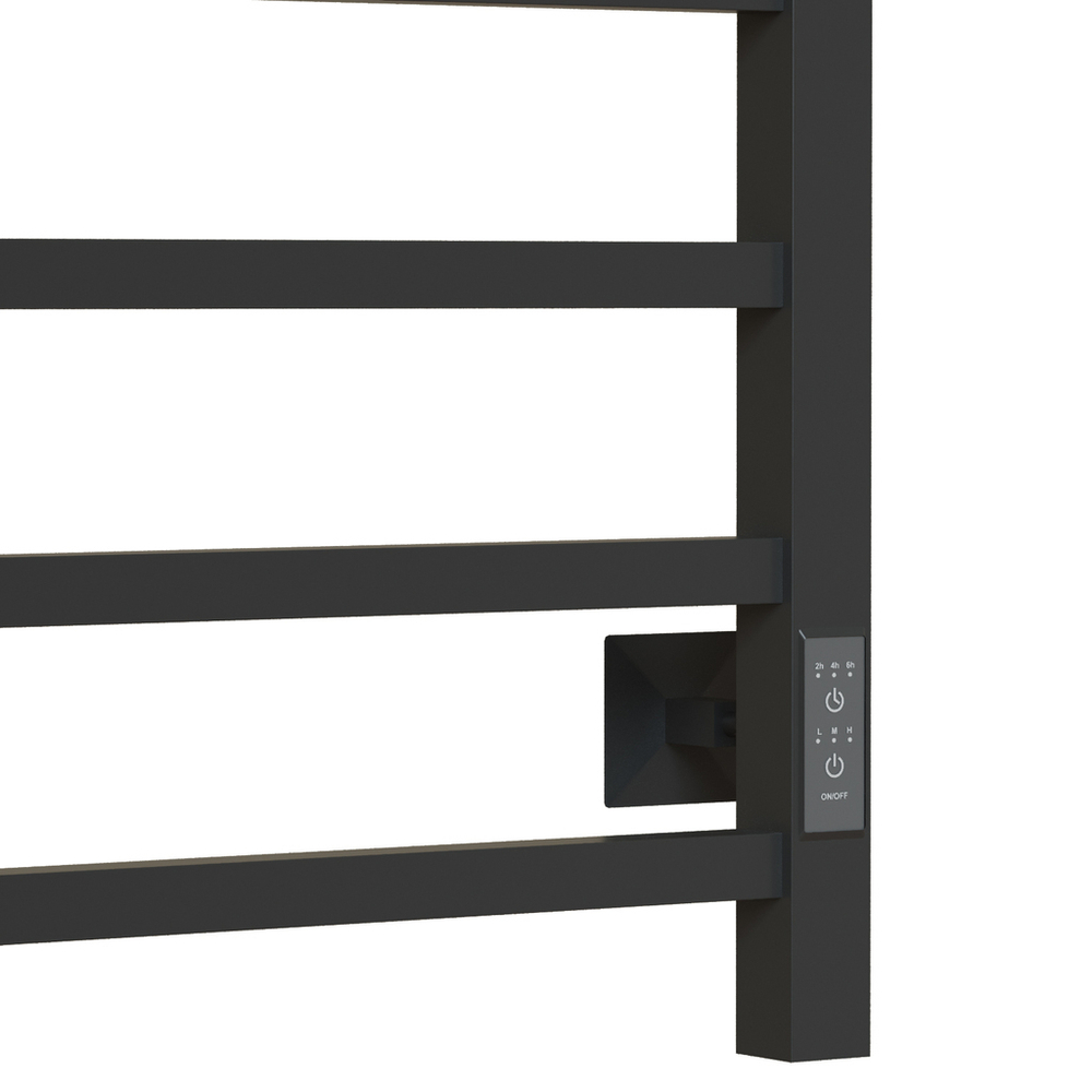 Полотенцесушитель MIXLINE FORTUNE  80х50 (таймер, 560 Вт, 7 перекладин + ПОЛКА) электрический ГРАФИТ