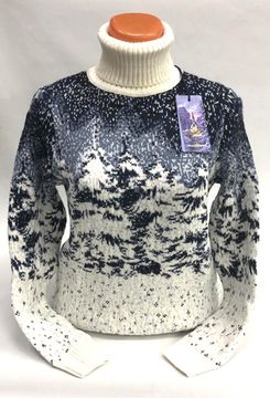 Pulltonic женский из шерсти и кашемира "Ёлки-3 " Размеры (42-50). LADY