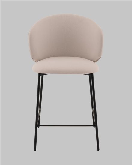 Стул полубарный Блейз велюр молочный